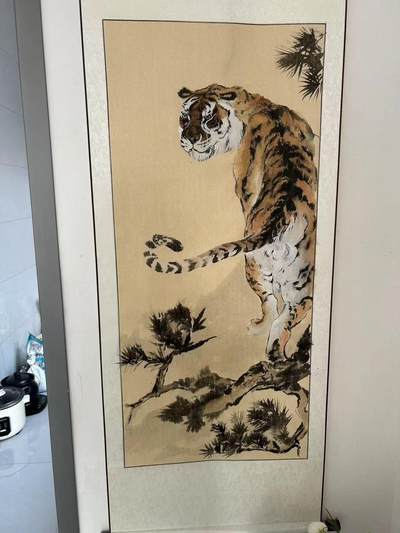 阳大大卡牌拍卖第77期（持续收拍品，周五晚上九点截拍，进群福利早知道） - 【原画】国画才女 嘉老师 林间虎 已装裱 虎虎生威 升官发财