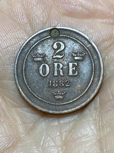 2025年第一百一十四场(总第一百四十场）外国好品散币(免佣金) - 打孔–瑞典1882年2欧尔(瑞典和挪威联合，奥斯卡二世时期)