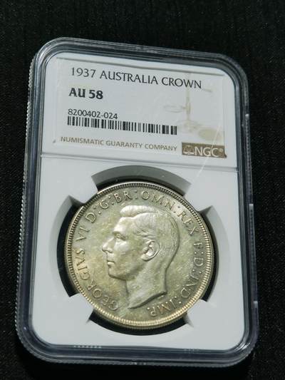天下钱庄专场欢迎参拍 - NGC AU58 1937澳大利亚皇冠银币