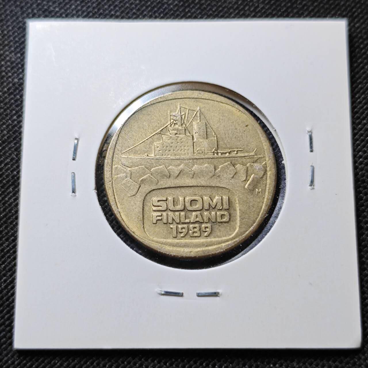 KK钱币收藏小铺  第356场  2月预留时间 周末发货  1989芬兰5马克破冰船