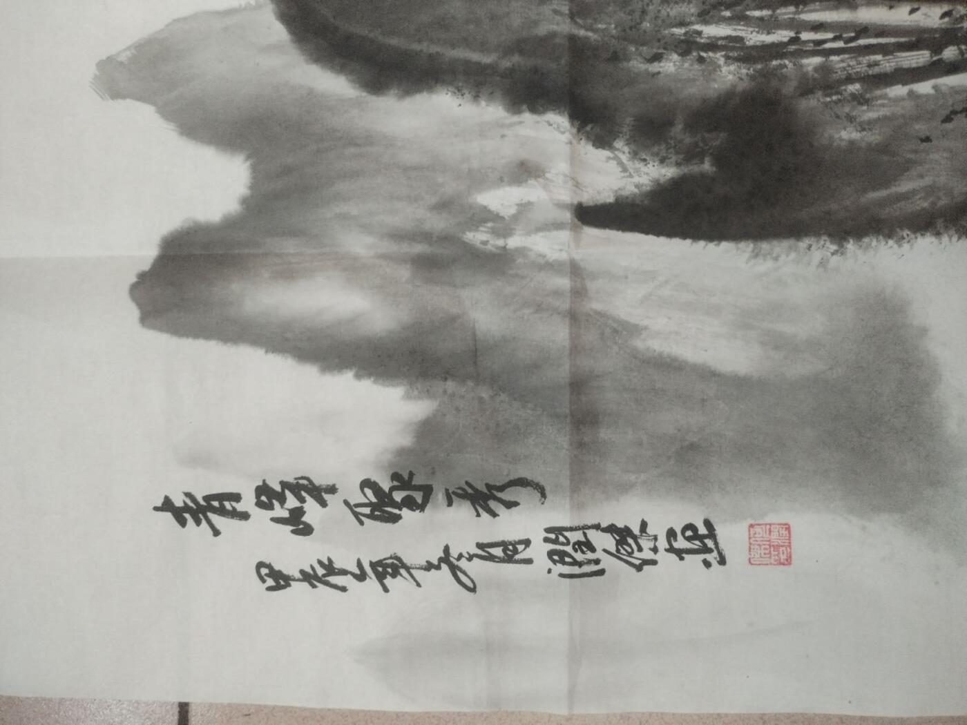 名家字画 何润杰老师作品 山水 青峰聚秀。100*50cm。纯手工绘制。