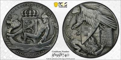 万国钱币拍卖第053期【万国秋季大拍下●周五周六两场连拍】 - PCGS SP63 1940年德国民族社会主义工人党进攻挪威纪念锌章 名家卡尔歌茨罕见珍稀作品（原图请私信后台或自行查询官网）