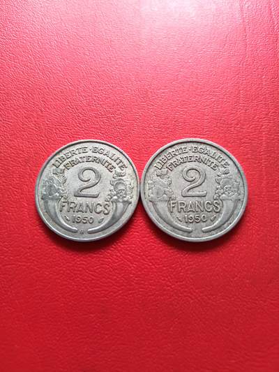 【云涧收藏】第七十三场 - 法国1950年2法朗一对