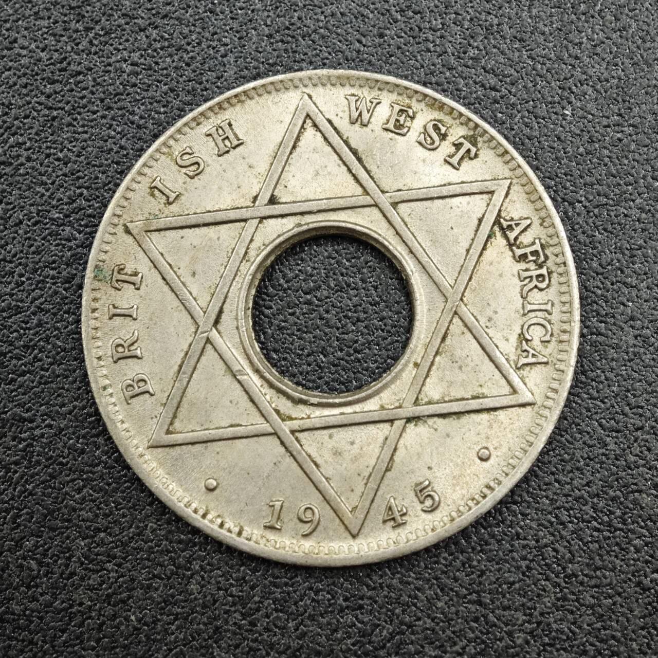 【淘币小摊】实时拍第七百七十拍   散币场   满百包邮可预留二周 每周一统一发货   英属西非1945年乔治六世1/10便士镍币