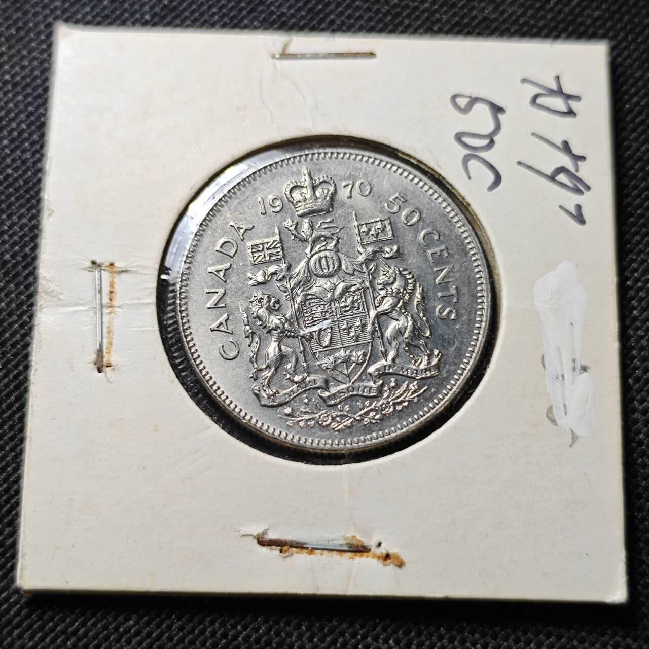 KK钱币收藏小铺  第356场  2月预留时间 周末发货  1970加拿大50分