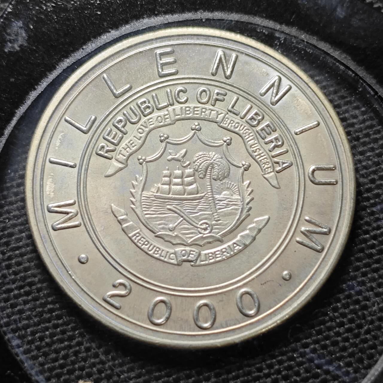 KK钱币收藏小铺  纪念币专场  2月预留时间 周末发货   2000利比里亚5元生肖 猴 纪念币