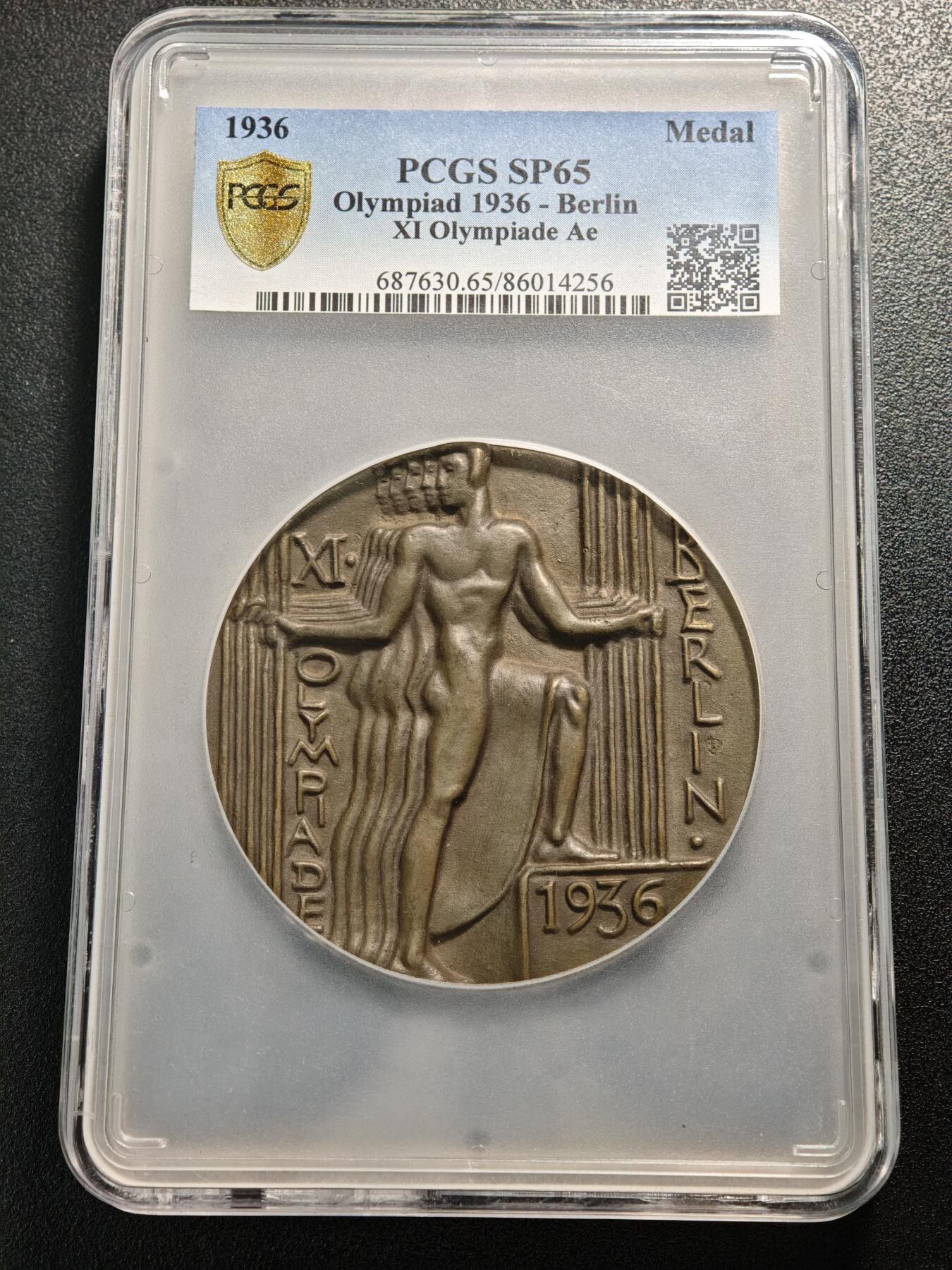 【德藏】世界币章拍卖第150期（拍品征集中~欢迎藏友联系） 1936年 德国第三帝国柏林奥运会大铜章 PCGS SP65 少见品种（原图请查询PCGS官网或联系客服）