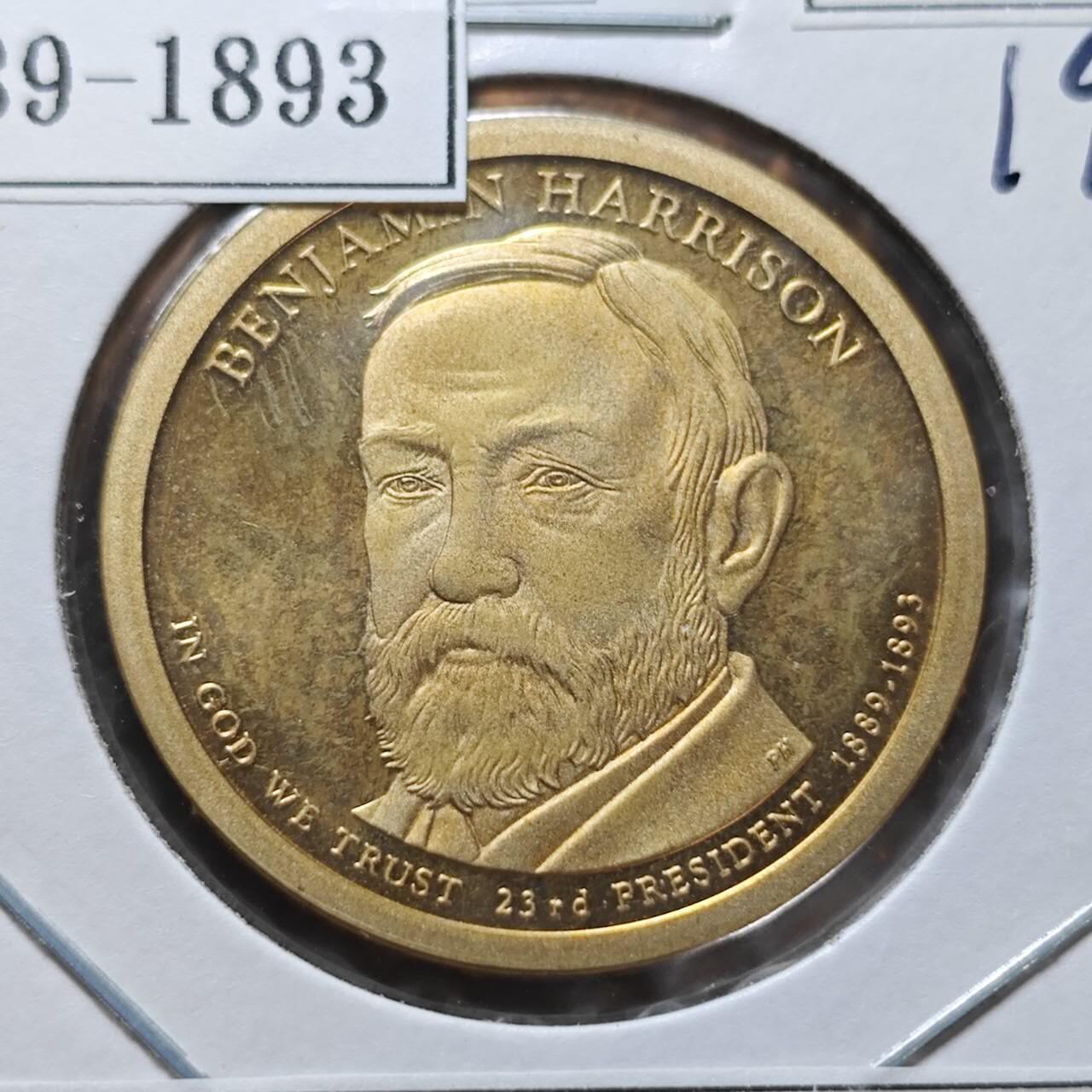 KK钱币收藏小铺  纪念币专场  2月预留时间 周末发货       2012美国第23届总统1元纪念币 精制币