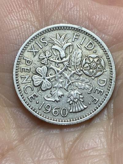 2025年第一百一十五场(总第一百四十一场）外国好品散币(免佣金) - 英国🇬🇧1960年6便士(伊丽莎白二世青年桂冠第二版)