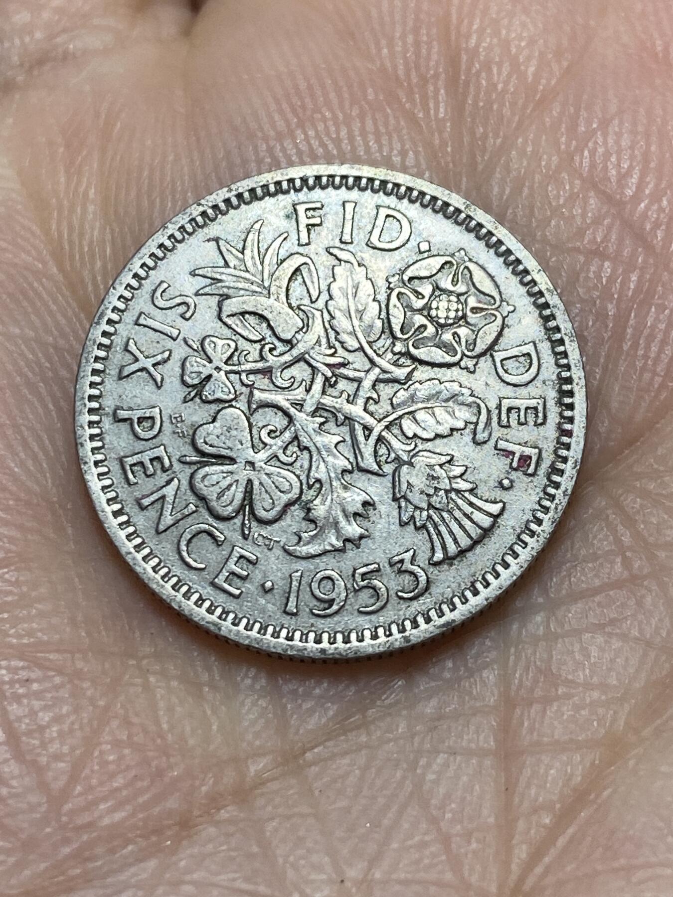 2025年第一百一十五场(总第一百四十一场）外国好品散币(免佣金) 英国🇬🇧1953单年份6便士(伊丽莎白二世加冕年，第一版)
