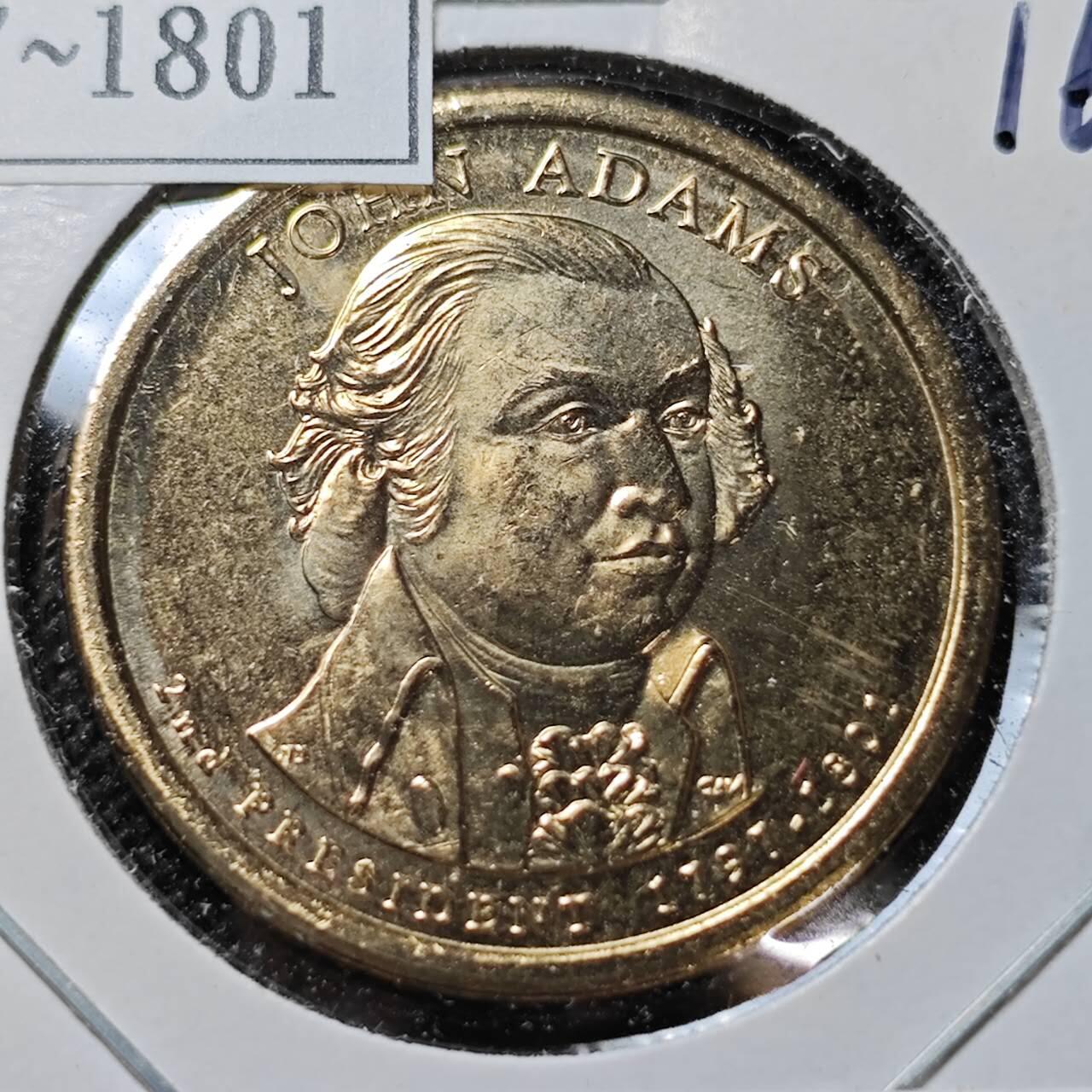 KK钱币收藏小铺  纪念币专场  2月预留时间 周末发货   2007美国第2届总统1元纪念币