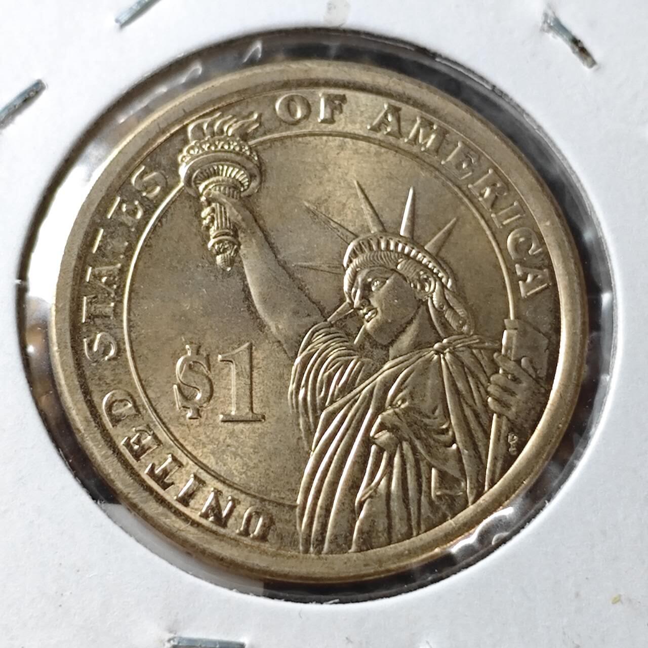 KK钱币收藏小铺  纪念币专场  2月预留时间 周末发货      2011美国第19届总统1元纪念币 