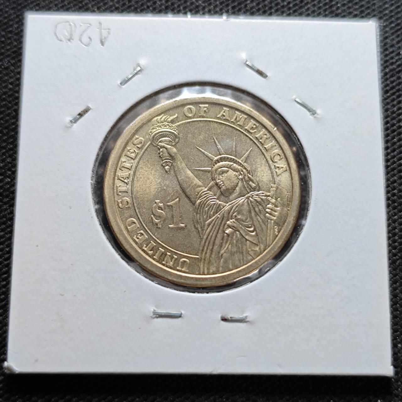 KK钱币收藏小铺  纪念币专场  2月预留时间 周末发货    2010美国第13届总统1元纪念币 