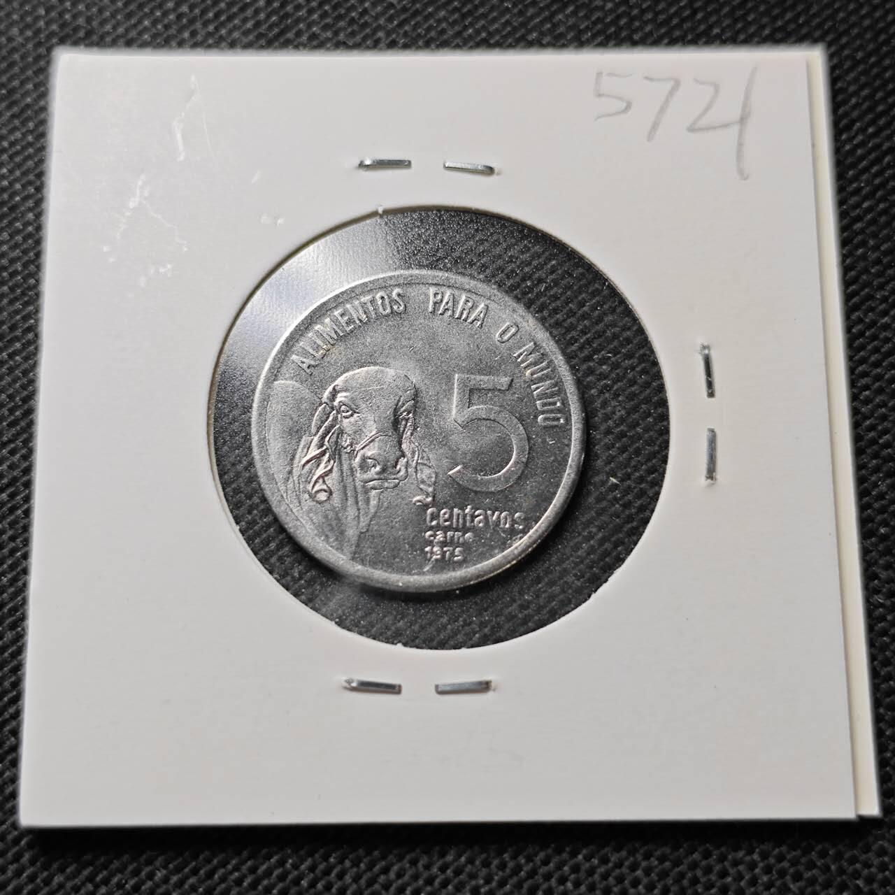 KK钱币收藏小铺  第357场  2月预留时间 周末发货 1975巴西5分 农粮纪念币 好品