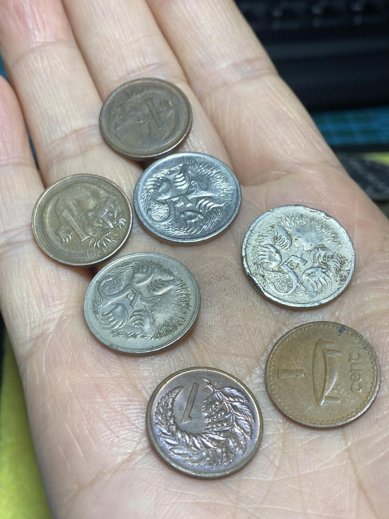 2025年第一百一十五场(总第一百四十一场）外国好品散币(免佣金) 散币7枚：澳大利亚🇦🇺11966年1977年1，1967年1997年2003年5，新西兰🇳🇿1983年1，斐济🇫🇯1969年1分