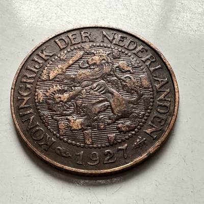 🌹外币初藏🌹🐯2025年第118场  每周二四六晚8️⃣点 接代拍 - 荷兰1927年一分