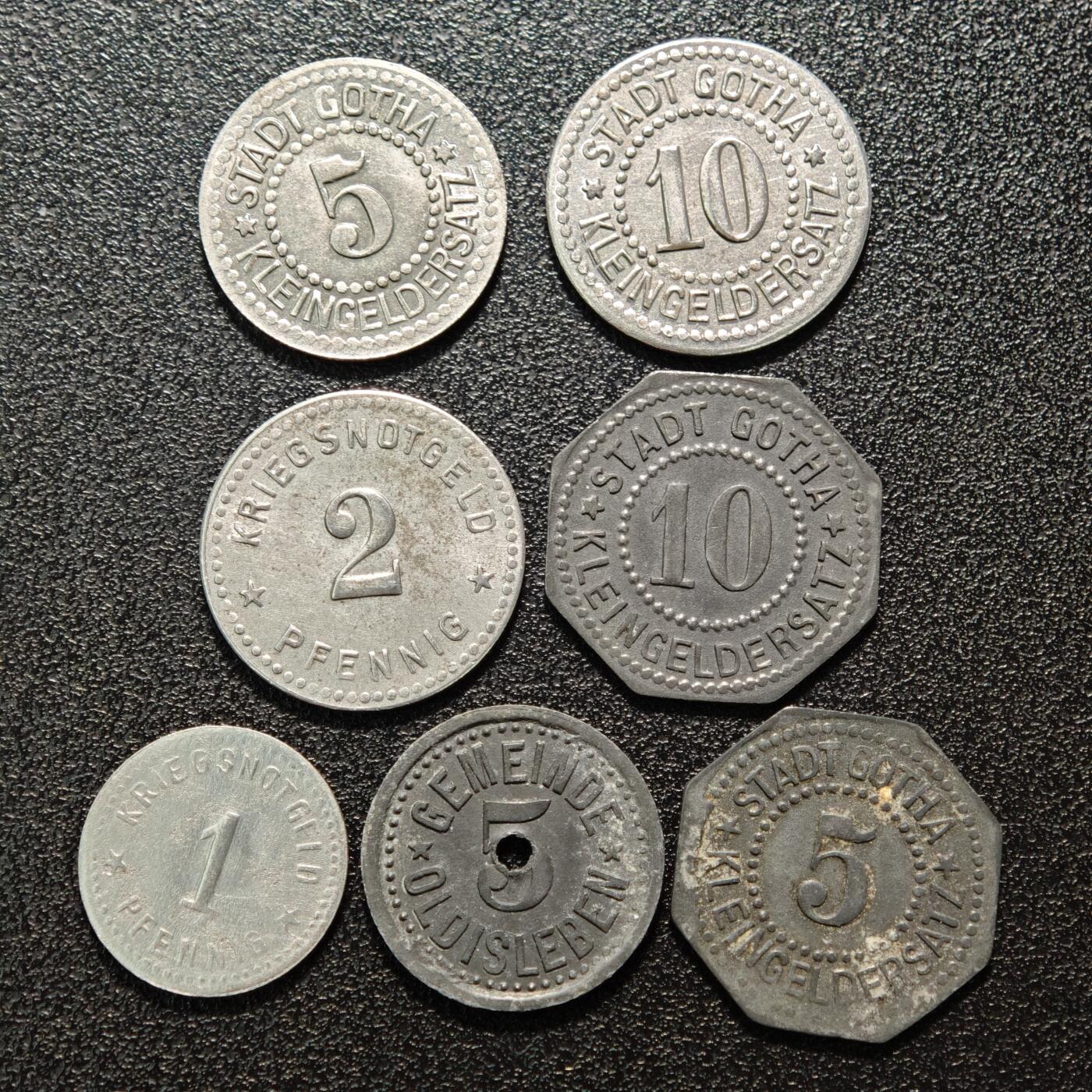【德藏】世界币章拍卖第150期（拍品征集中~欢迎藏友联系） 7枚一组 德国德紧时期铁币 铁币保存不易