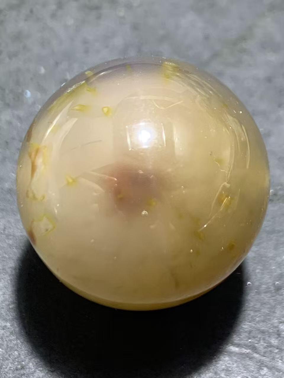 精美冰飘冻料高玉化糖心战国红玛瑙大圆珠一颗