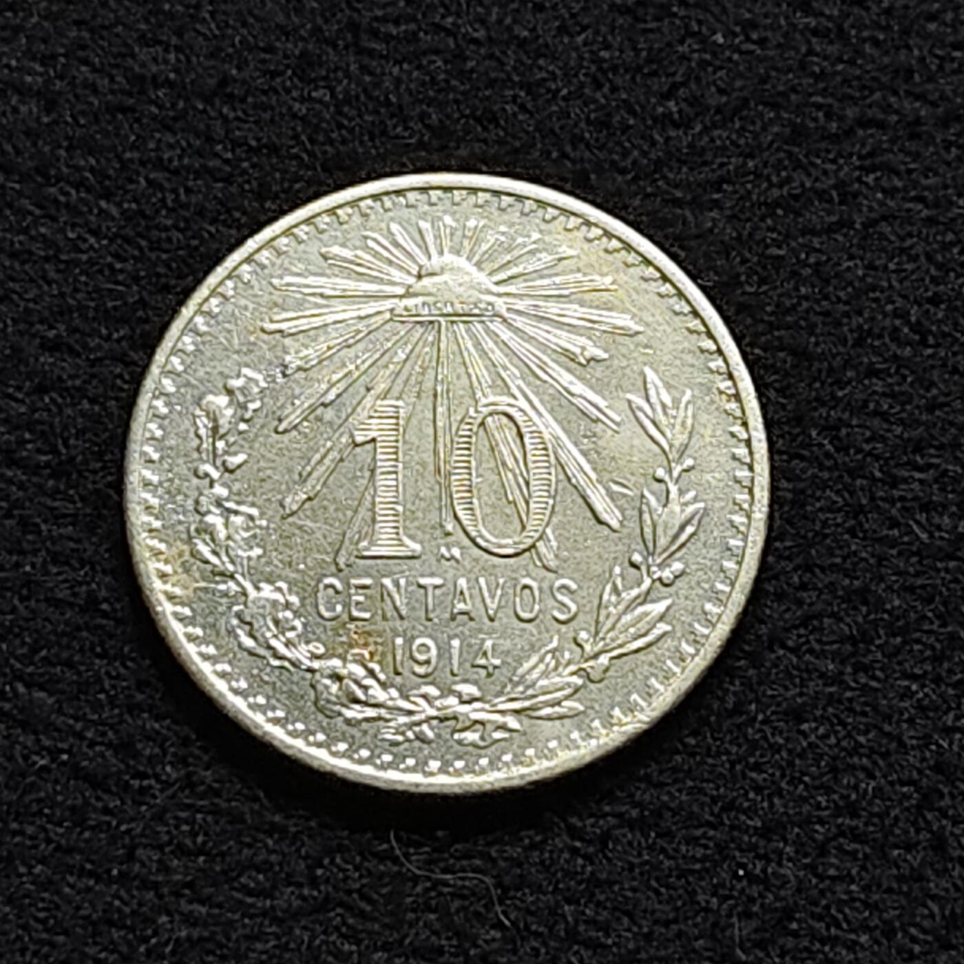 【全场包邮】纯粹捡漏拍470场（免费代拍第7场） 墨西哥1914年10分咬蛇鹰（18毫米2.5克）银币
