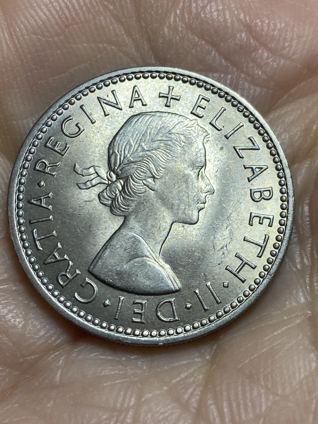 2025年第一百一十五场(总第一百四十一场）外国好品散币(免佣金) 原光未流通–英国🇬🇧1966年1先令(伊丽莎白二世青年桂冠，苏格兰盾徽版，第二版)