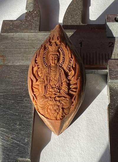 零元拍：橄榄核雕 文殊菩萨 单籽 33/22/14.5MM - 零元拍：橄榄核雕 文殊菩萨 单籽 33/22/14.5MM