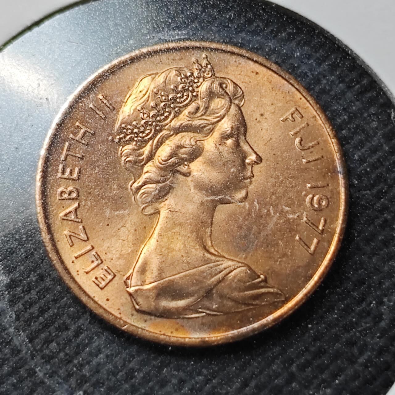 KK钱币收藏小铺  纪念币专场  2月预留时间 周末发货  1977斐济1分农粮纪念币 好品铜币