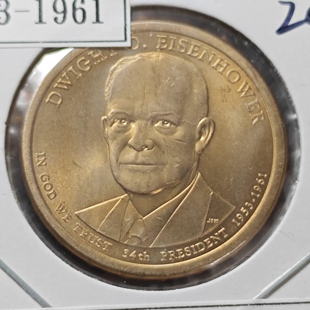 KK钱币收藏小铺  纪念币专场  2月预留时间 周末发货          2015美国第34届总统1元纪念币 