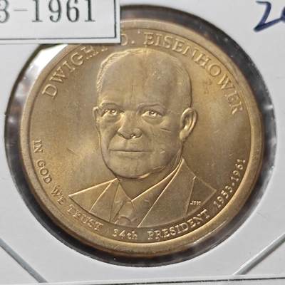 KK钱币收藏小铺  纪念币专场  2月预留时间 周末发货 -          2015美国第34届总统1元纪念币 