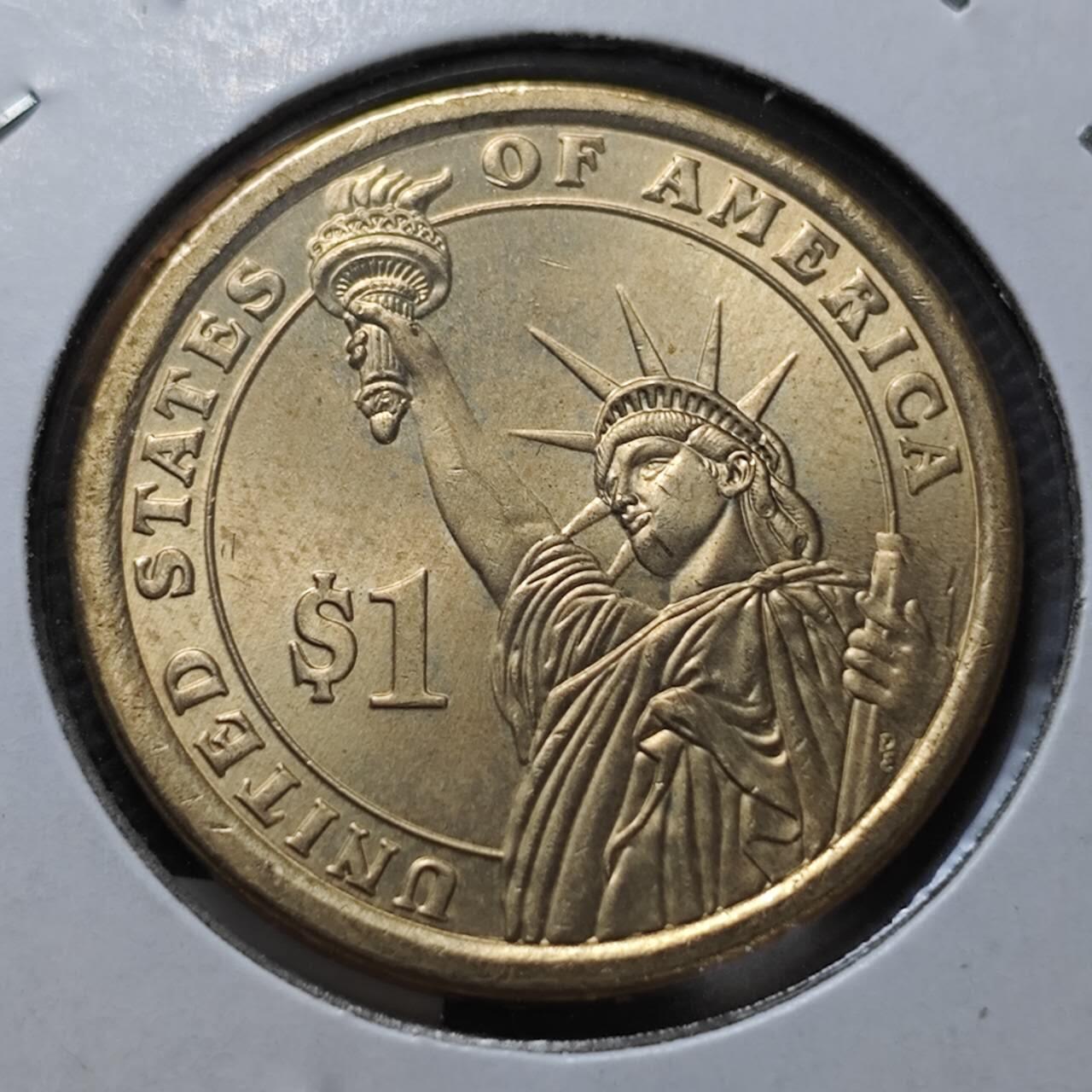 KK钱币收藏小铺  纪念币专场  2月预留时间 周末发货   2008美国第7届总统1元纪念币 