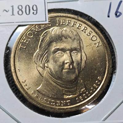 KK钱币收藏小铺  纪念币专场  2月预留时间 周末发货 -   2007美国第3届总统1元纪念币