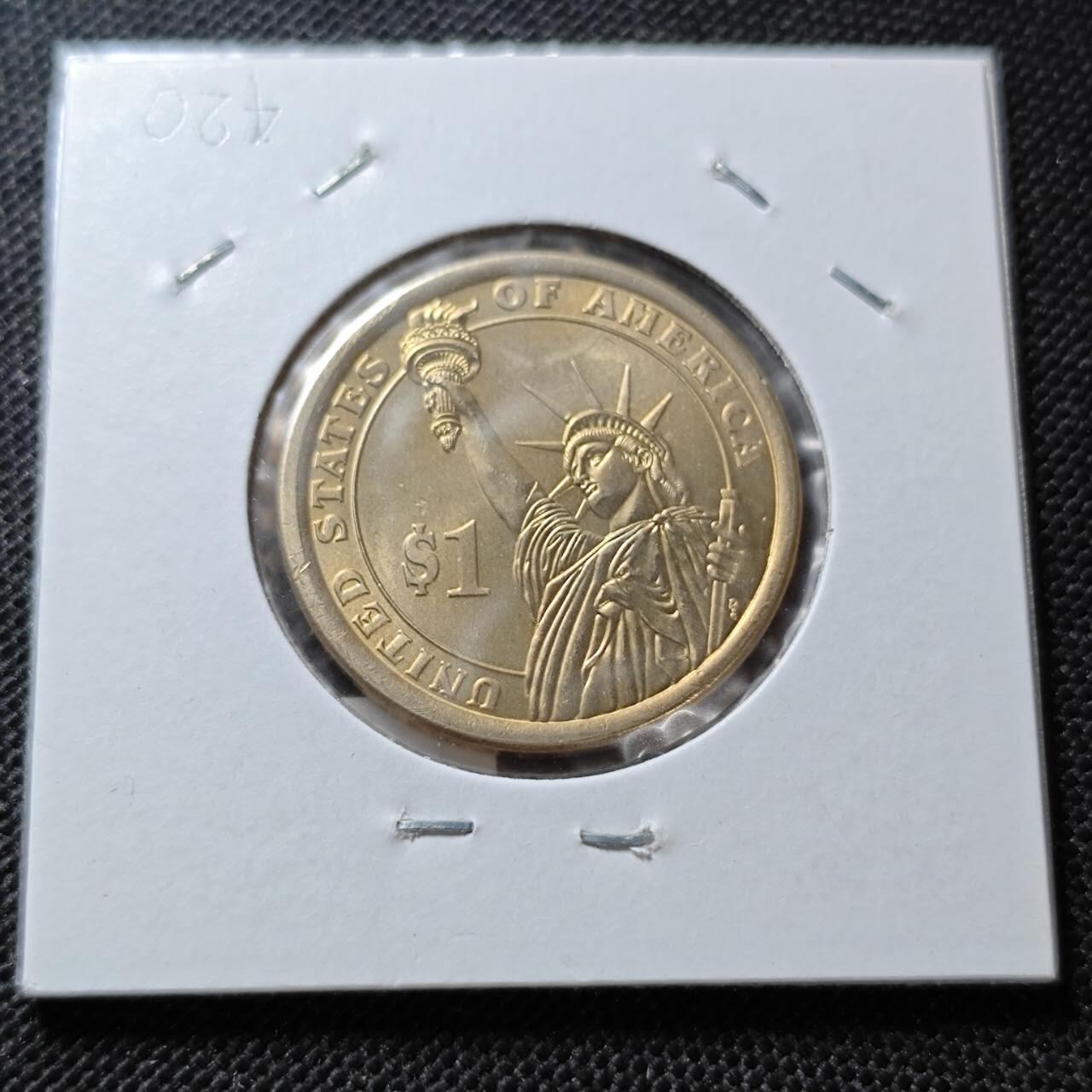 KK钱币收藏小铺  纪念币专场  2月预留时间 周末发货         2014美国第32届总统1元纪念币 