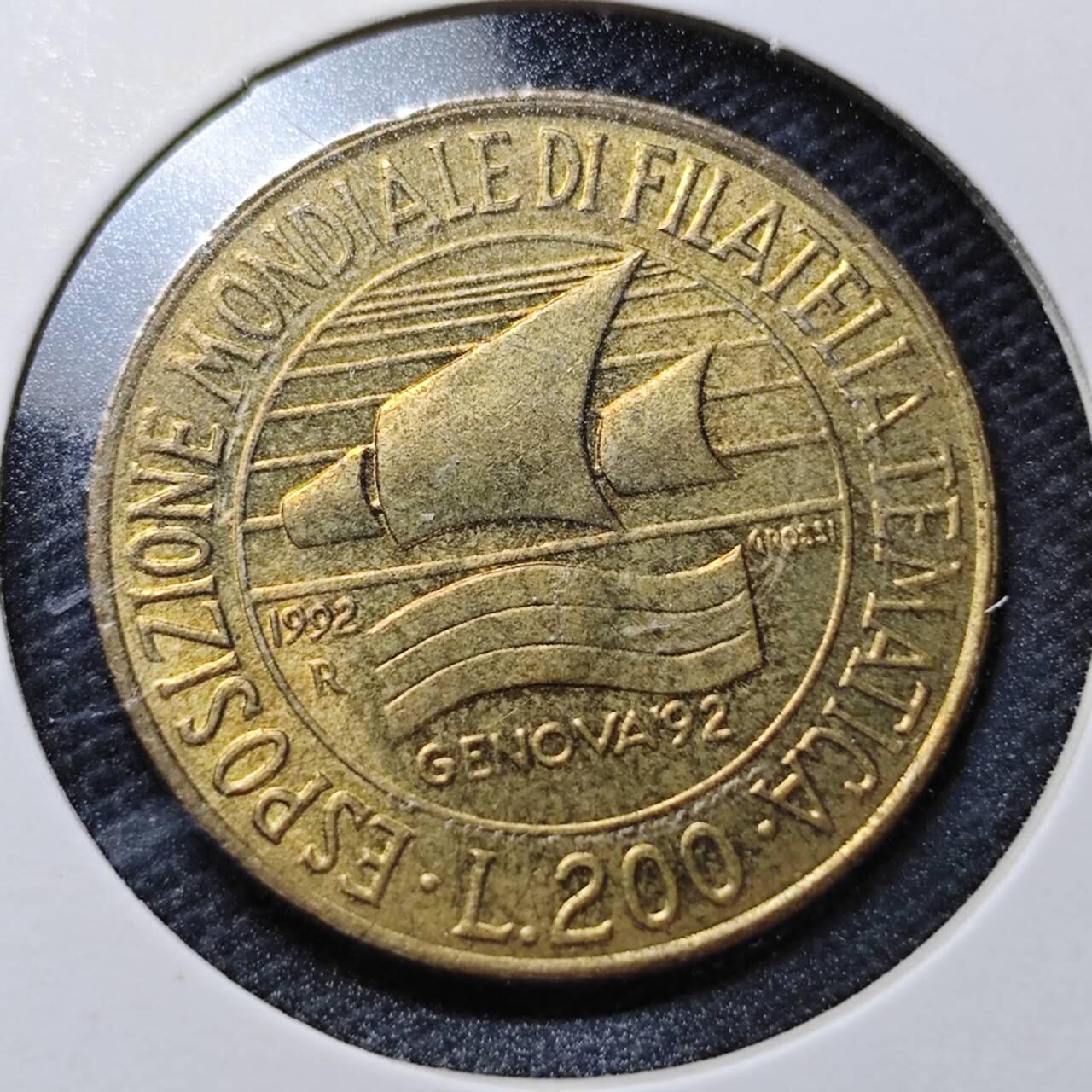 KK钱币收藏小铺  纪念币专场  2月预留时间 周末发货  意大利200里拉纪念币