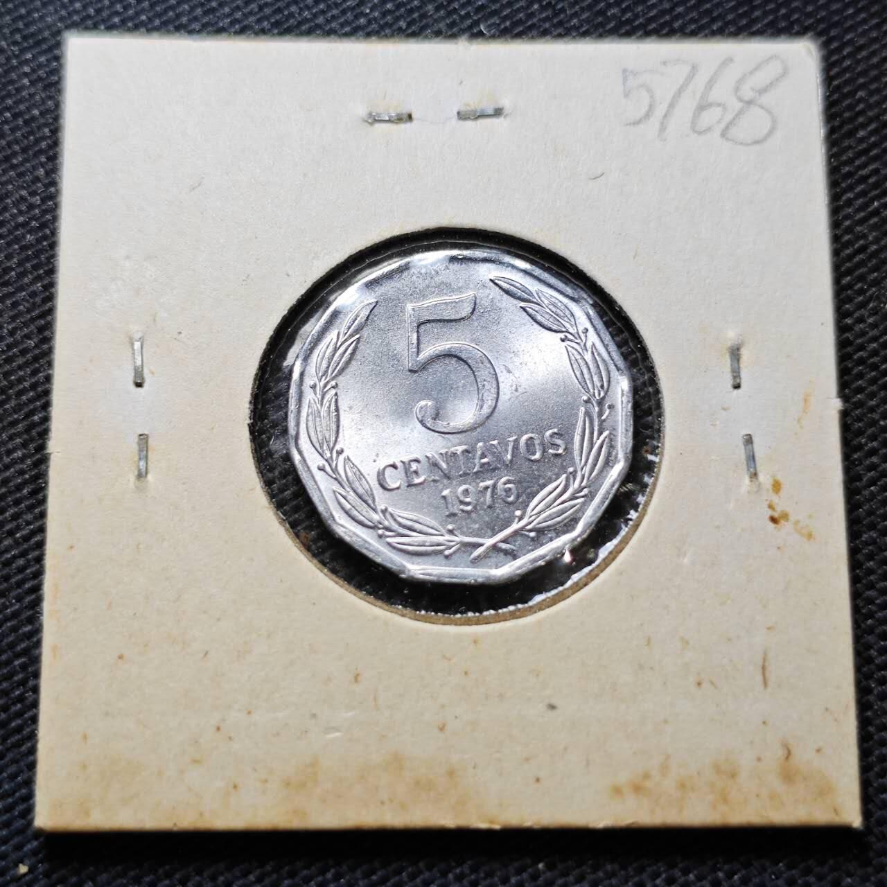 KK钱币收藏小铺  第357场  2月预留时间 周末发货 1976智利5分 拆卷品