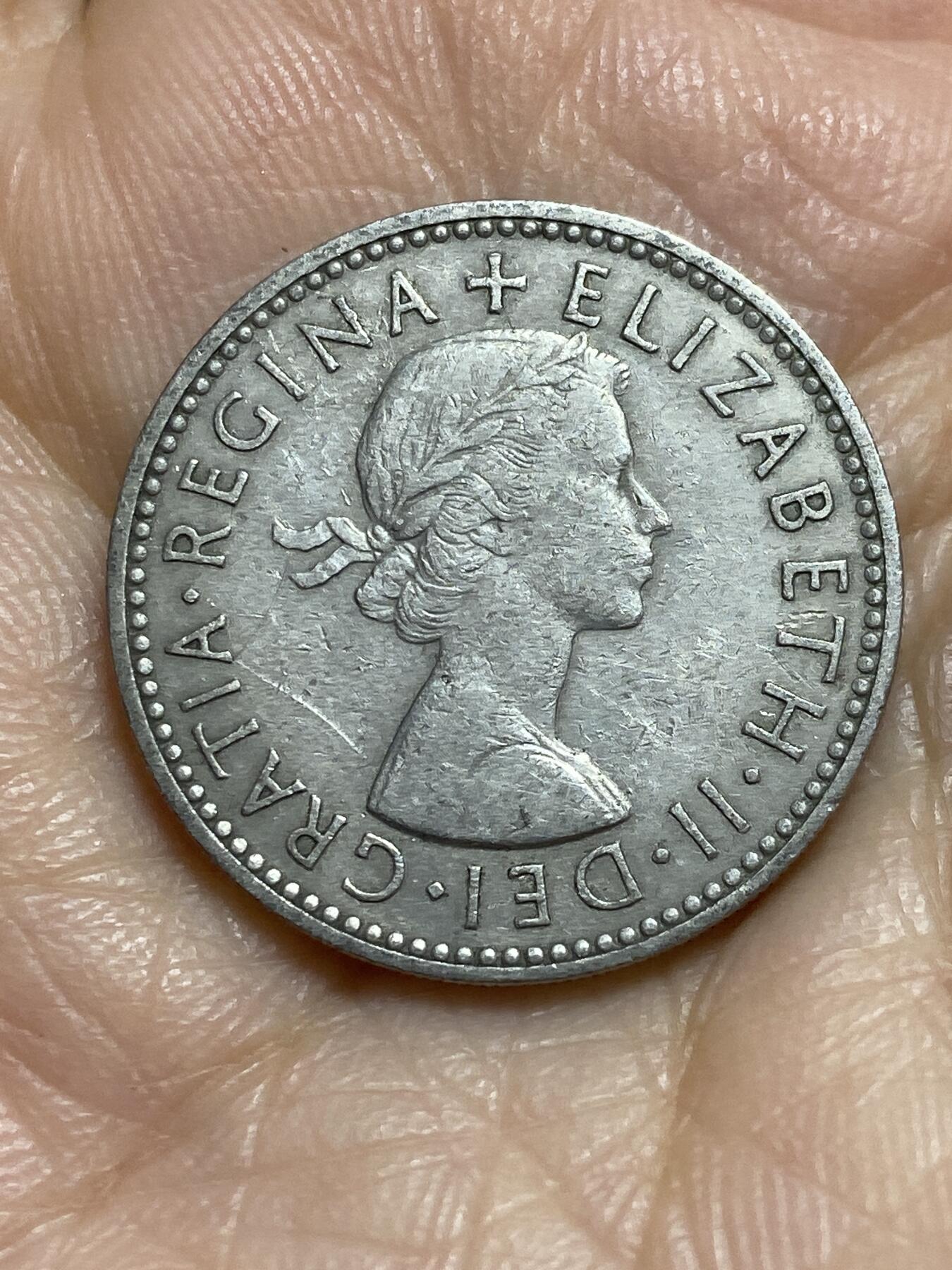 2025年第一百一十五场(总第一百四十一场）外国好品散币(免佣金) 英国🇬🇧1955年1先令(伊丽莎白二世青年桂冠，苏格兰盾徽版，第二版)