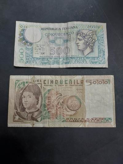 博彦收藏  11月5日 8点钱币专场 - 意大利500/5000理论 流通品