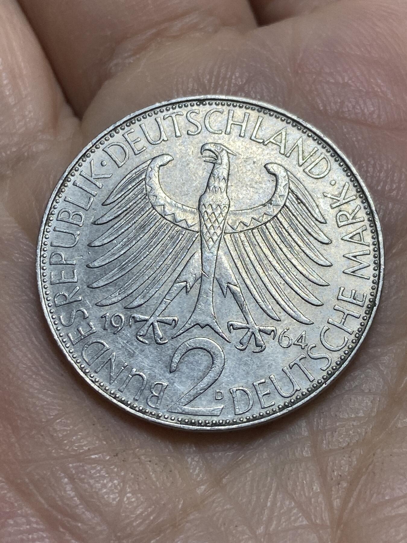 2025年第一百一十五场(总第一百四十一场）外国好品散币(免佣金) 德国🇩🇪1964年2德国马克(D标慕尼黑造)