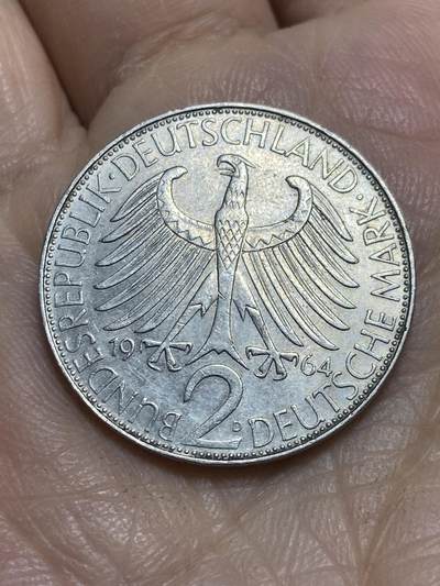 2025年第一百一十五场(总第一百四十一场）外国好品散币(免佣金) - 德国🇩🇪1964年2德国马克(D标慕尼黑造)
