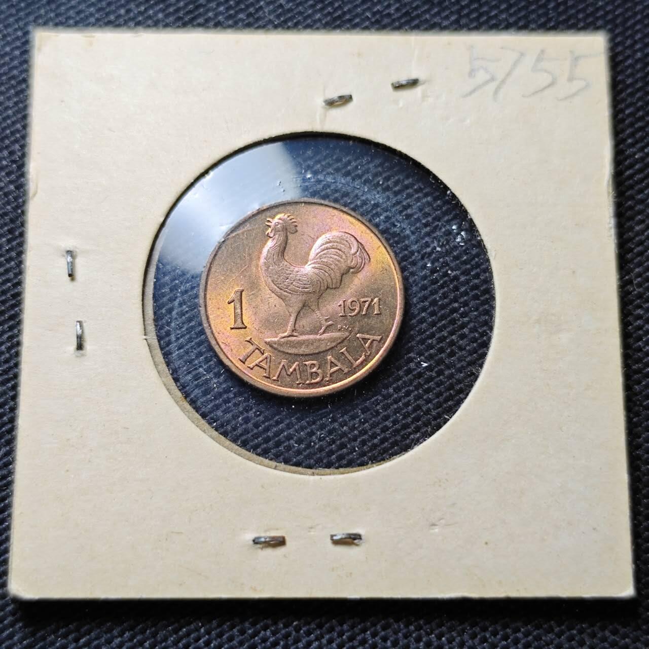 KK钱币收藏小铺  第357场  2月预留时间 周末发货 1971马拉维1坦巴拉 拆卷品