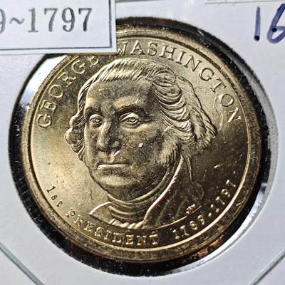 KK钱币收藏小铺  纪念币专场  2月预留时间 周末发货 -  2007美国第一届总统1元纪念币