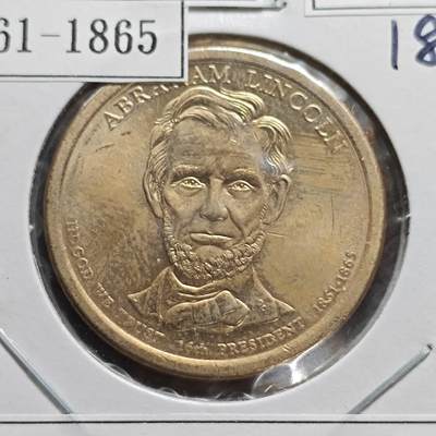 KK钱币收藏小铺  纪念币专场  2月预留时间 周末发货 -     2010美国第16届总统1元纪念币 