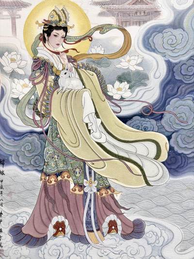 阳大大卡牌拍卖第77期（持续收拍品，周五晚上九点截拍，进群福利早知道） - 【原画】顶流美女画师 非严老师 嫦娥图 尺寸是30.5×41 细节满满 同类型中高质量佳作