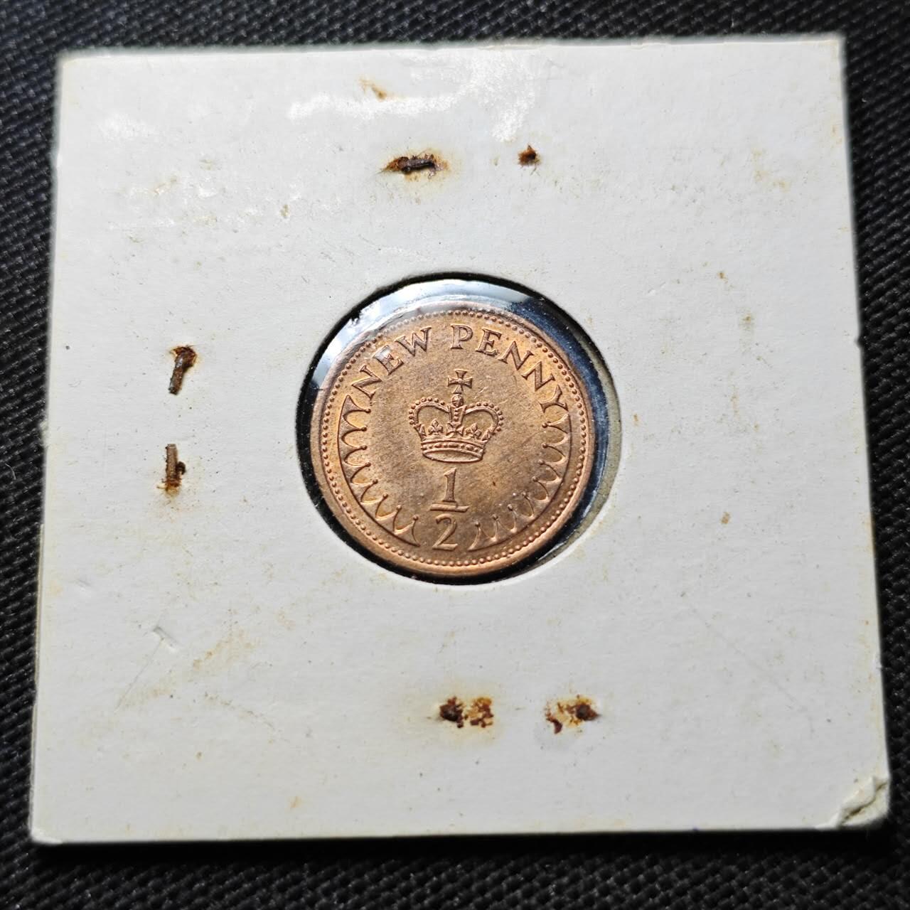 KK钱币收藏小铺  第357场  2月预留时间 周末发货 1974英国1/2半便士 好品铜币