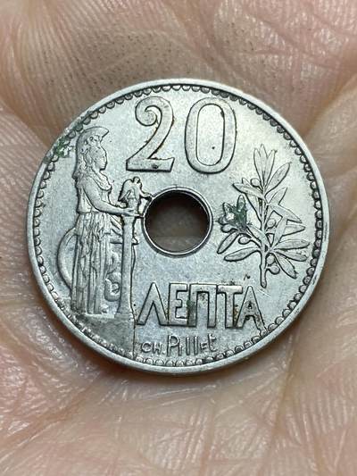 2025年第一百一十五场(总第一百四十一场）外国好品散币(免佣金) - 希腊王国1912年20雷普塔(乔治一世时期)