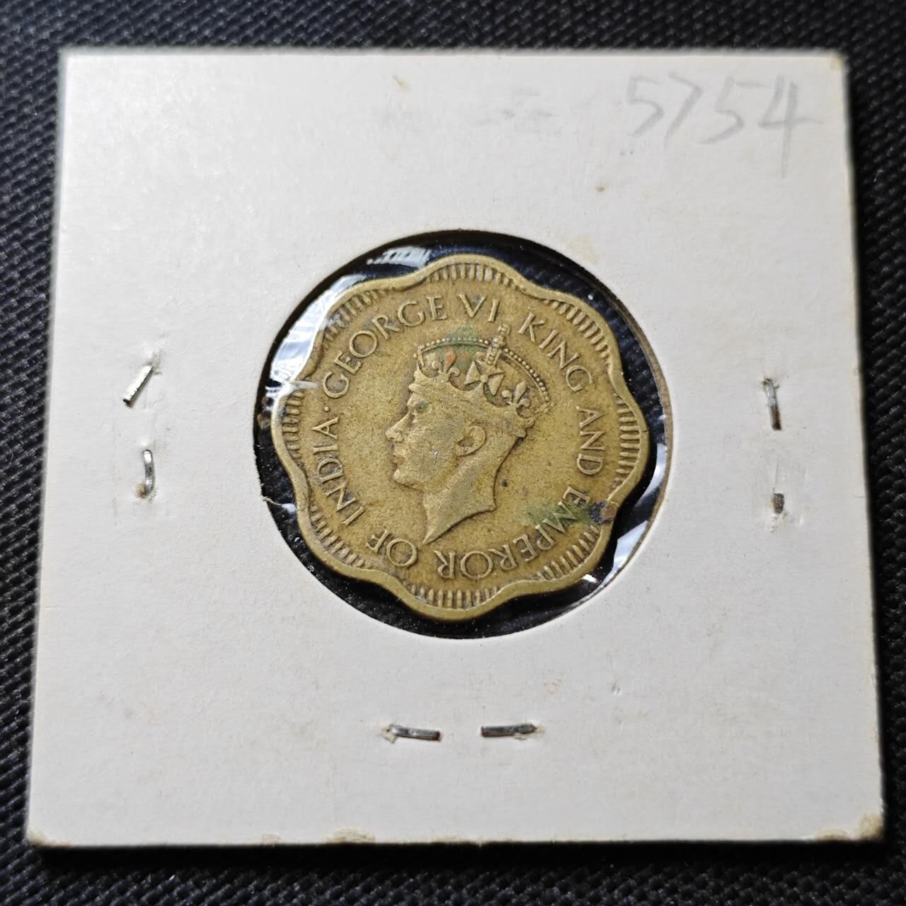 KK钱币收藏小铺  第357场  2月预留时间 周末发货 1944英属锡兰10分 