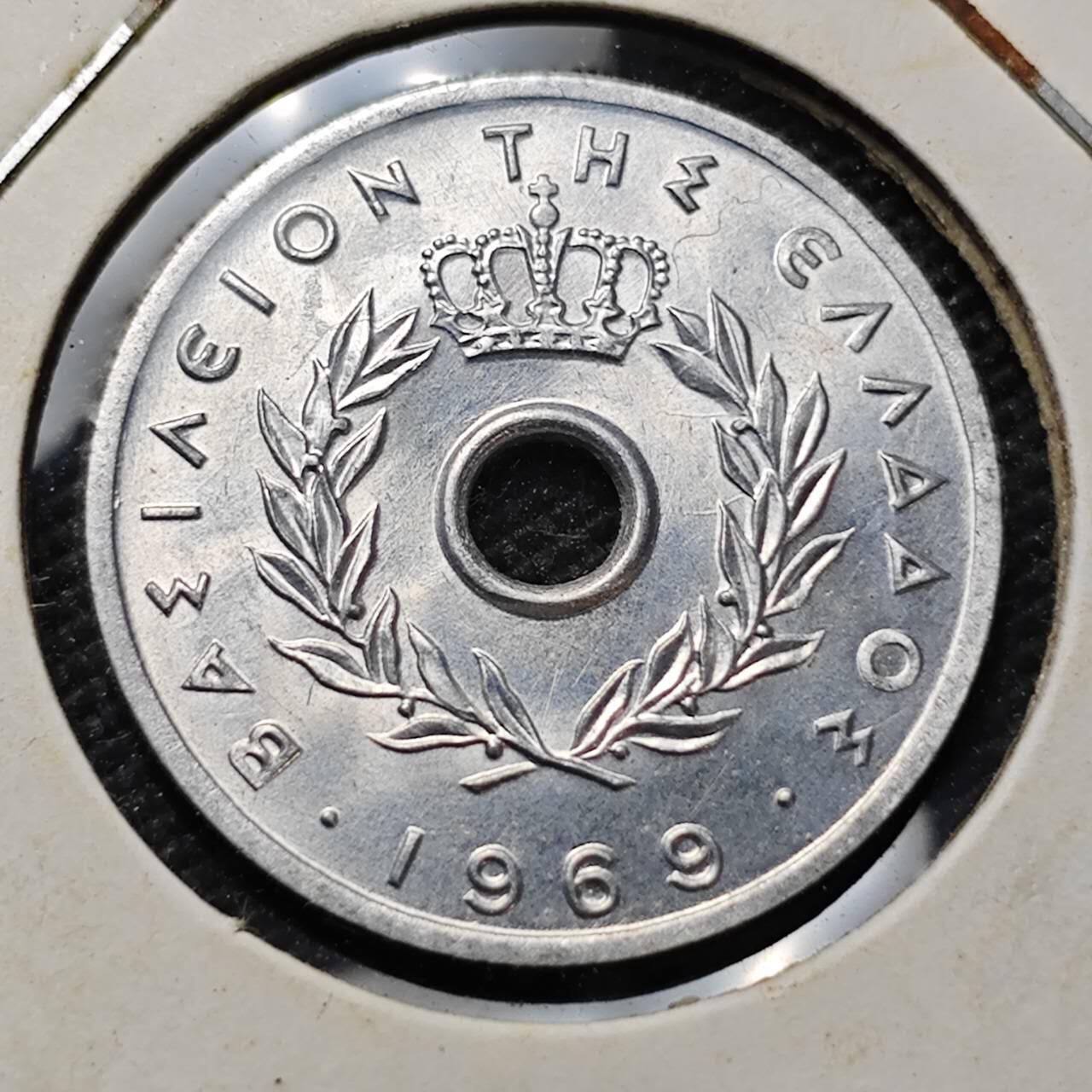 KK钱币收藏小铺  第357场  2月预留时间 周末发货 1969希腊10雷普塔 拆卷品