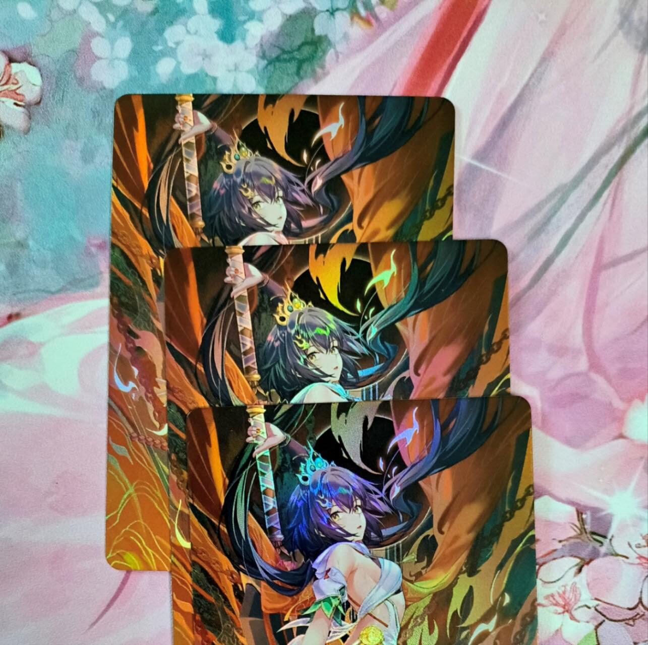 龙虎卡牌第六十场 - 猎虎师狂喜（无佣金，满120包邮，周六晚上结拍，欢迎送拍） 折光彩闪3张 鸡腿美女三宫