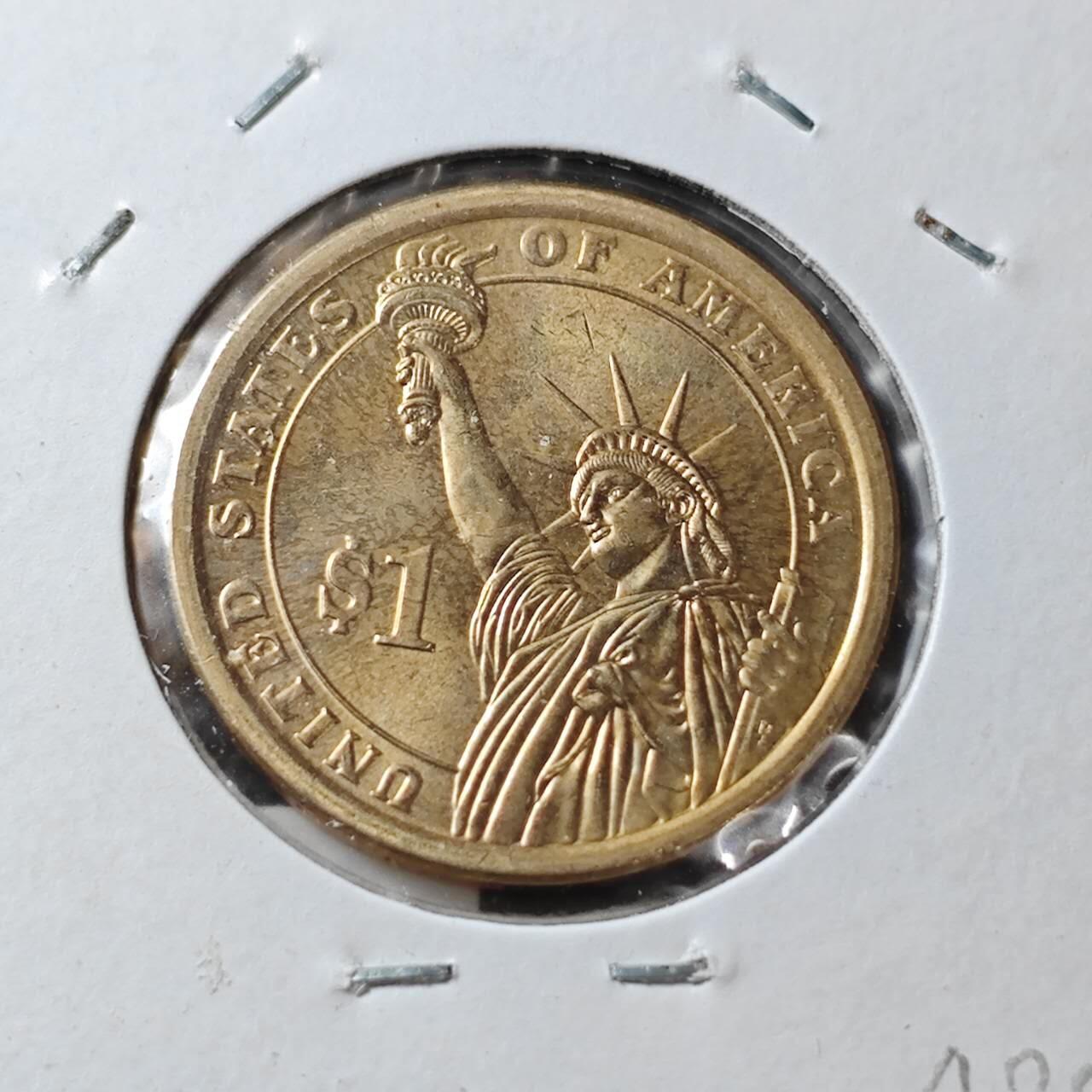 KK钱币收藏小铺  纪念币专场  2月预留时间 周末发货    2010美国第15届总统1元纪念币  