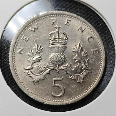 KK钱币收藏小铺  第357场  2月预留时间 周末发货 - 1975英国5便士 大5便士 好品