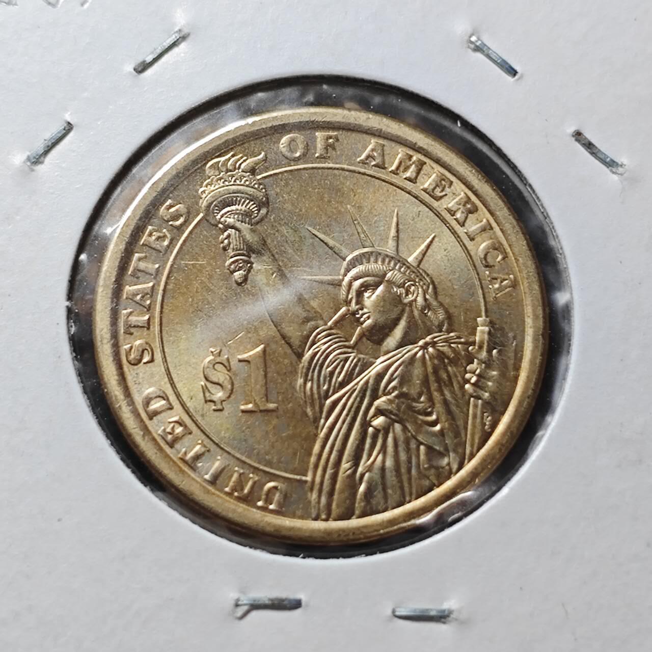 KK钱币收藏小铺  纪念币专场  2月预留时间 周末发货     2011美国第17届总统1元纪念币 