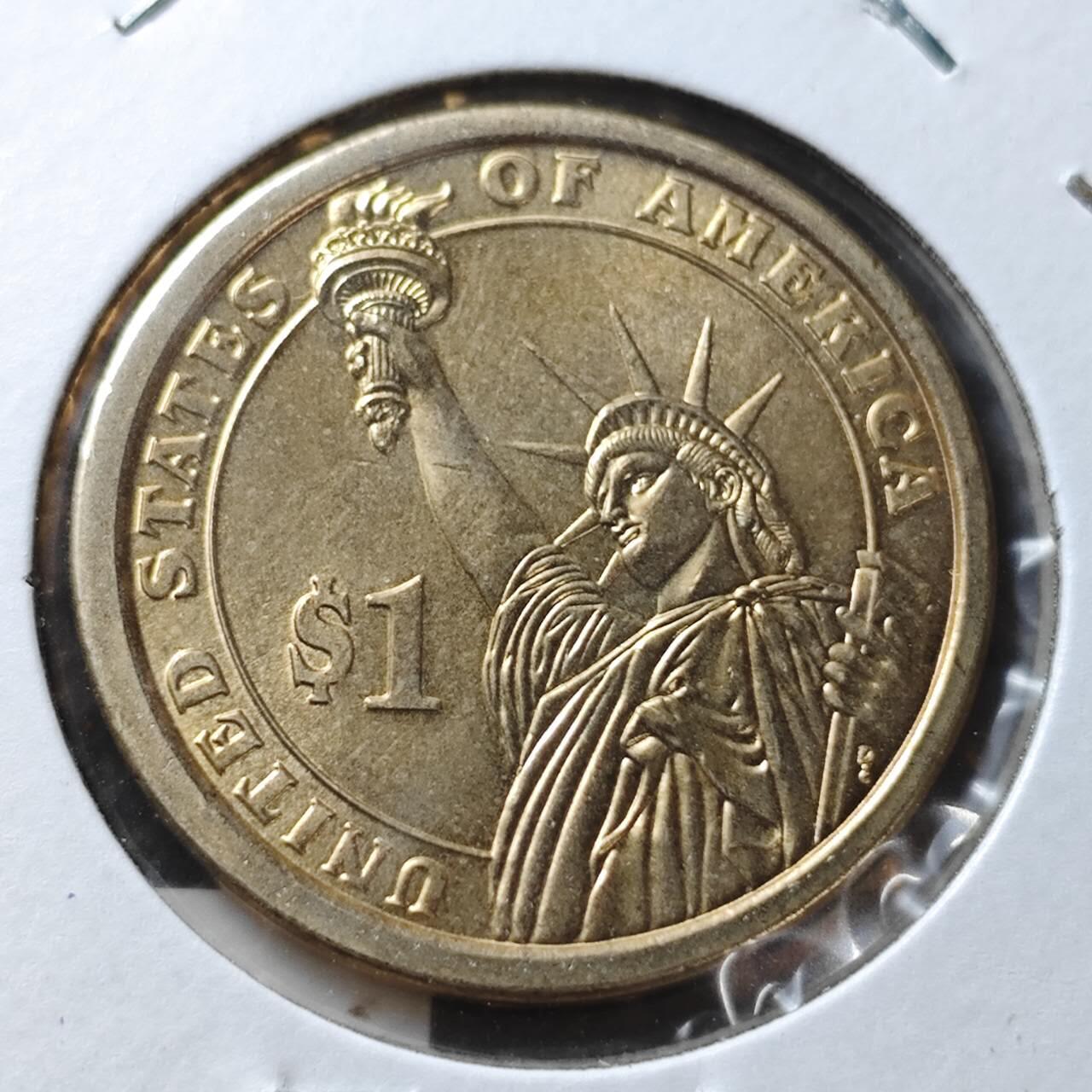 KK钱币收藏小铺  纪念币专场  2月预留时间 周末发货        2013美国第27届总统1元纪念币 